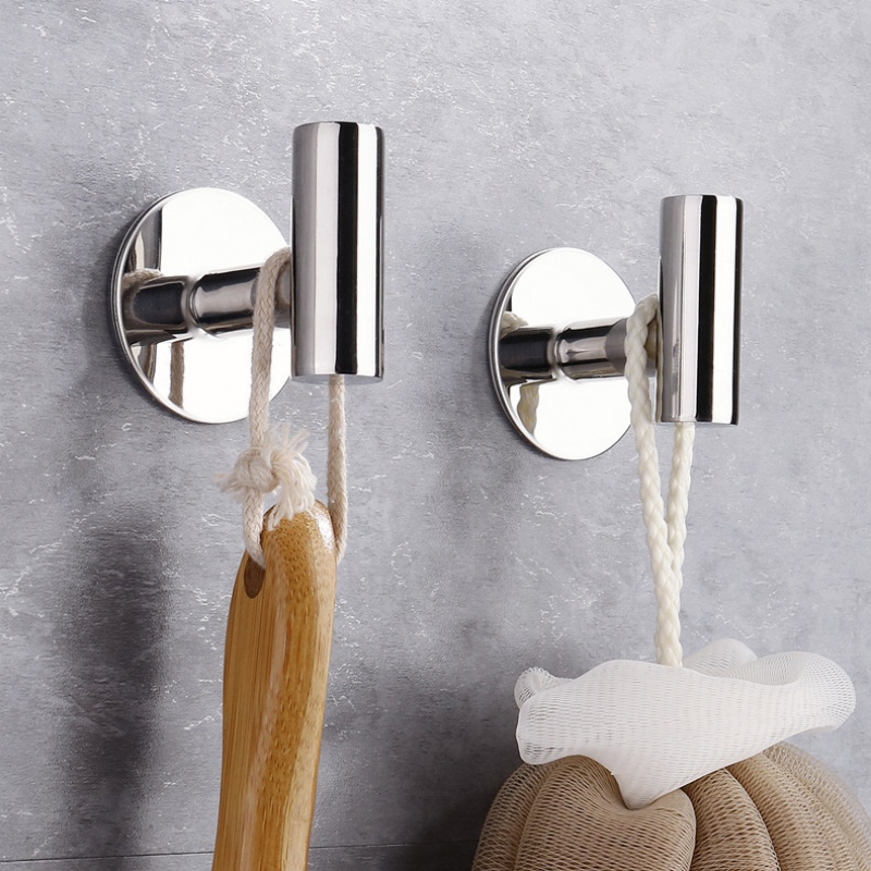 Adhesive/Screw Wall Hooks Key Coat Robe Hanger Kitchen Hardware Rack Shelf Bag Hook Organizer For Hanging Bathroom Accessories