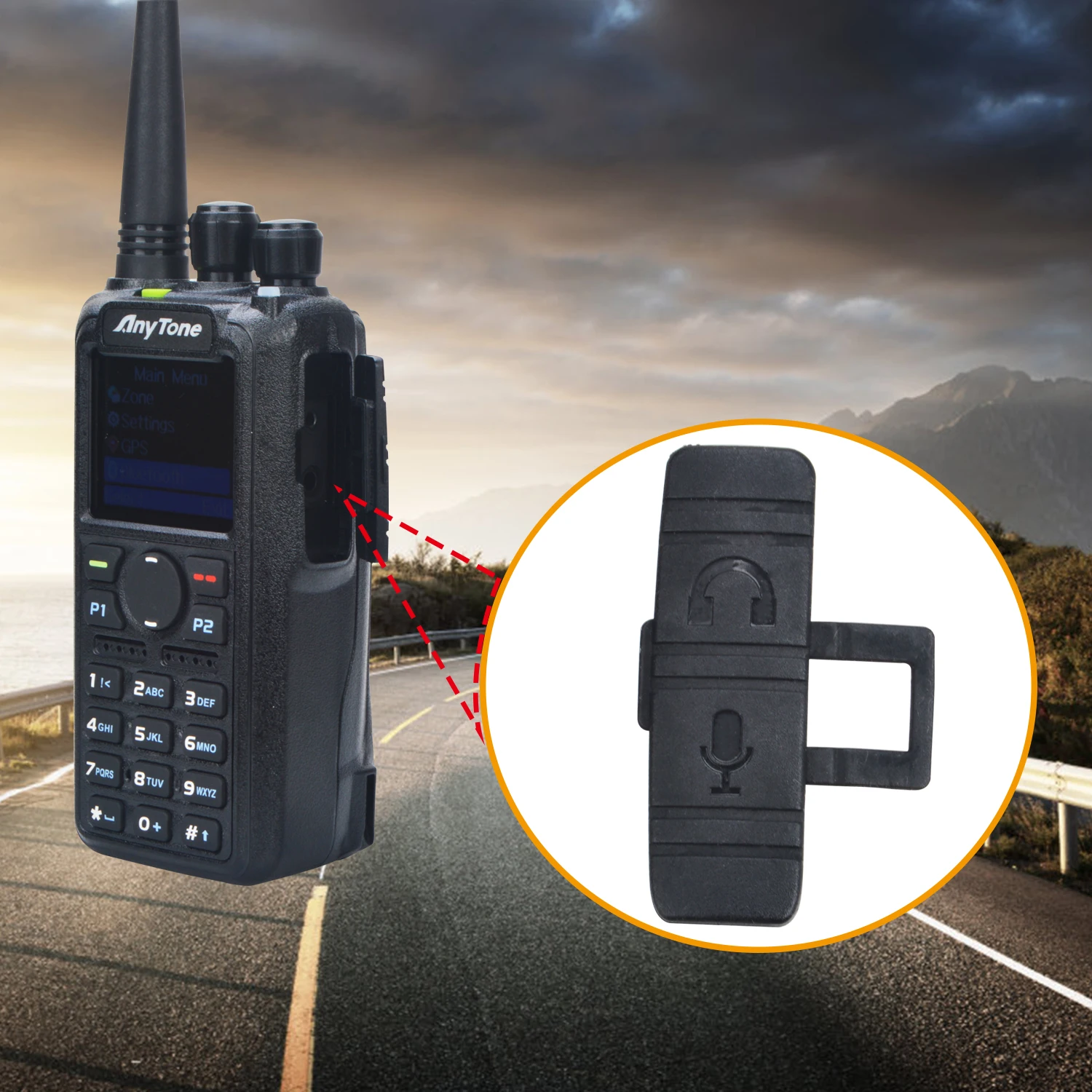 Piezas de Walkie Talkie Anytone AT-D878UV Plus AT-D878UVII Plus AT-D878S auriculares micrófono cubierta antipolvo de goma