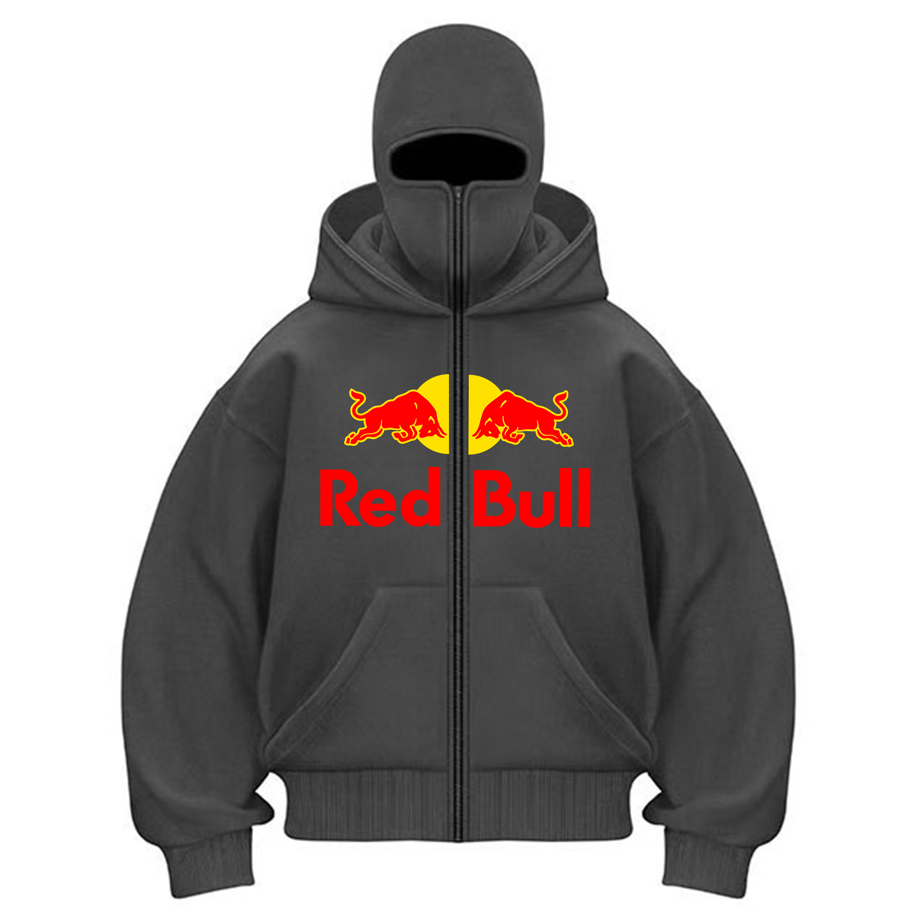 Nouveaux hommes automne/hiver Red Bull sport mode sweat à capuche avec fermeture éclair avec masque à capuche conception de fermeture éclair veste de sport activités de plein air