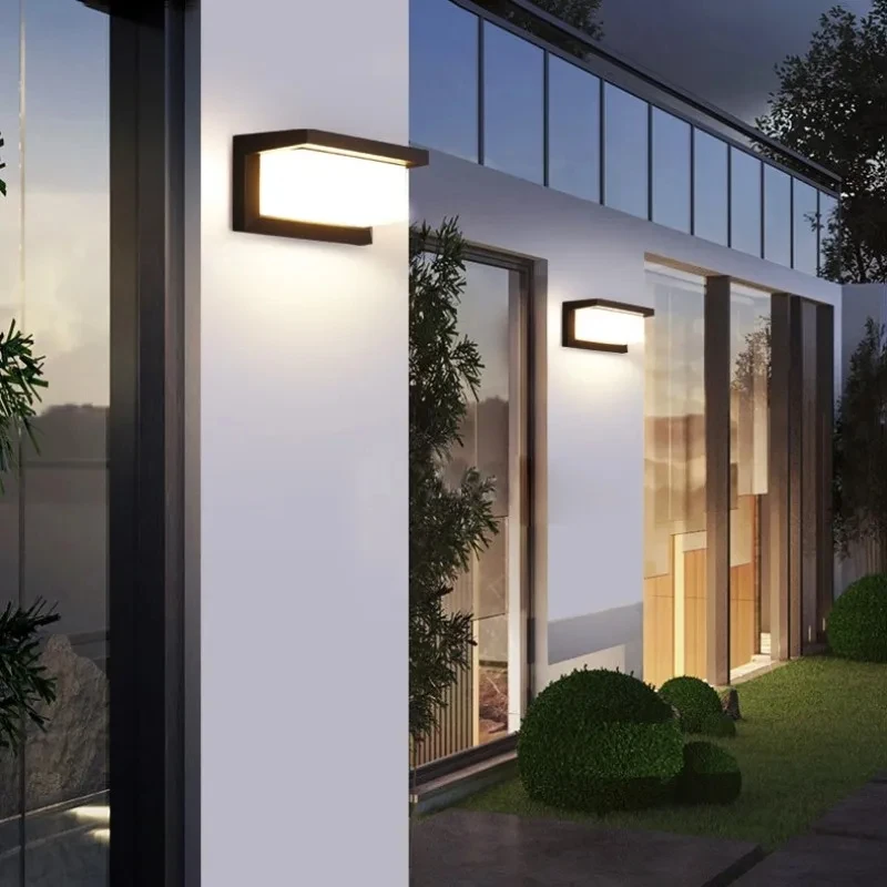 Lampada da parete a LED con sensore di movimento AC85-265V esterno portico antracite balcone giardino cortile lampada retrò per portico scala
