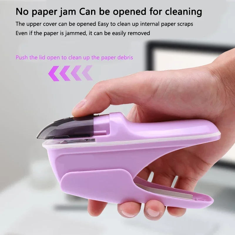 1PCDesktop Stapleless Stapler For Fixing Up To 8 Sheets For Home School Office Desktop Stapler Ticket Paper And Document Binding