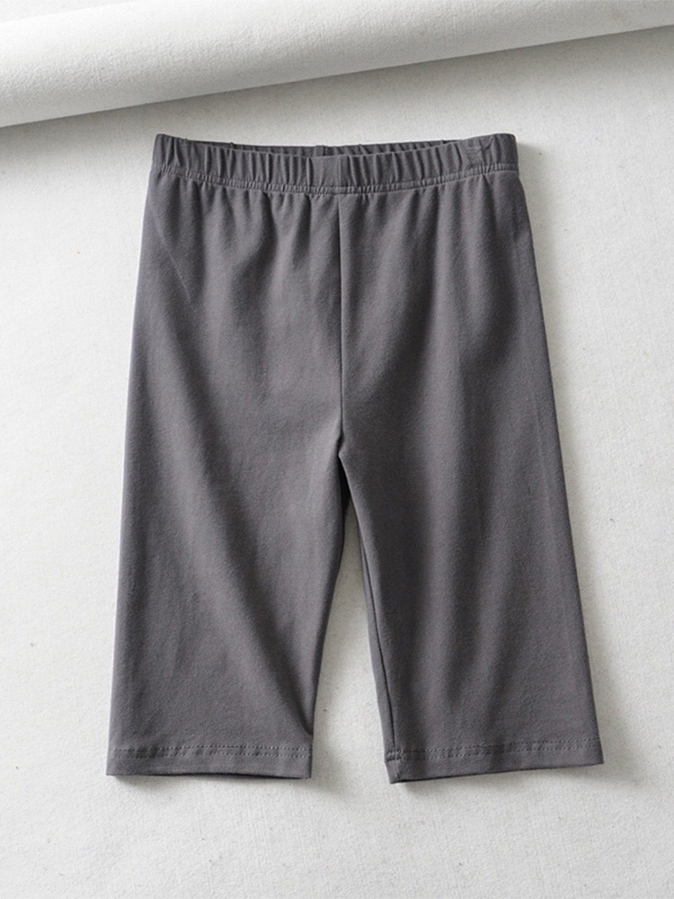 sexy dames katoenen hoge taille elastische pure kleur slanke knielange bikershort dames