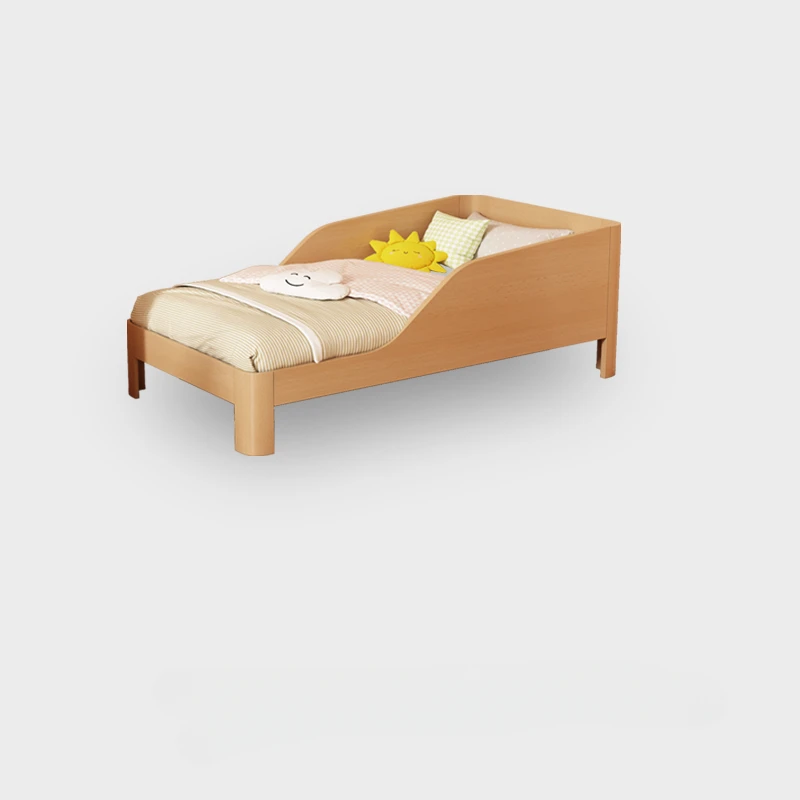 Niguo Massivholz-Kinderbett, Kinderbett aus Buchenholz, Baby-Spleißen, Jungen und Mädchen, 1 Meter, Einzelprinzessin