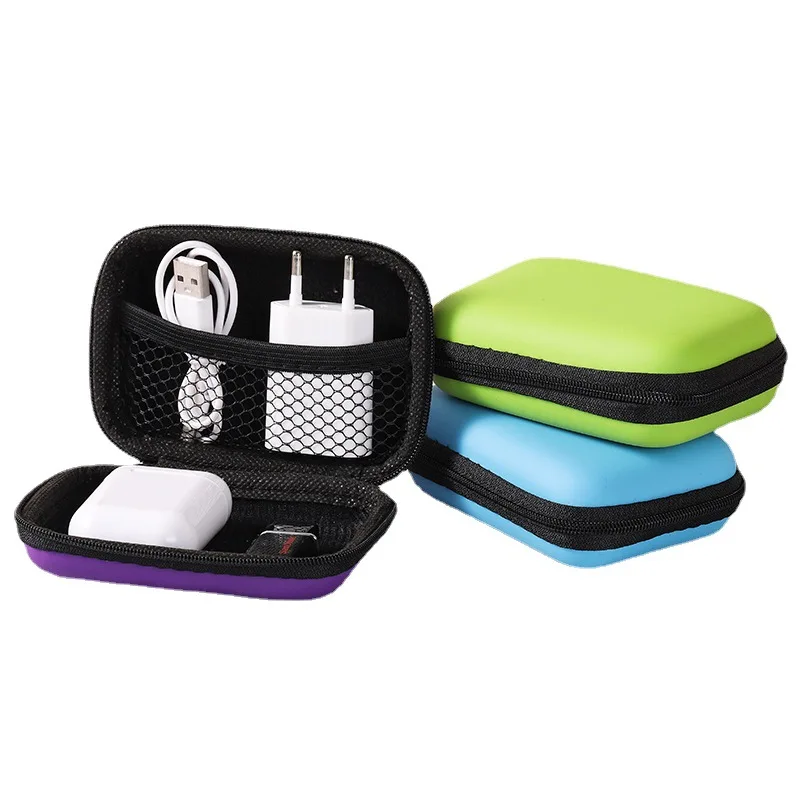 กระเป๋าเก็บหูฟังกันน้ําแบบพกพา 1 ชิ้น, สายเคเบิลข้อมูลบรรจุ Cube, เคสป้องกัน EVA สําหรับการเดินทาง