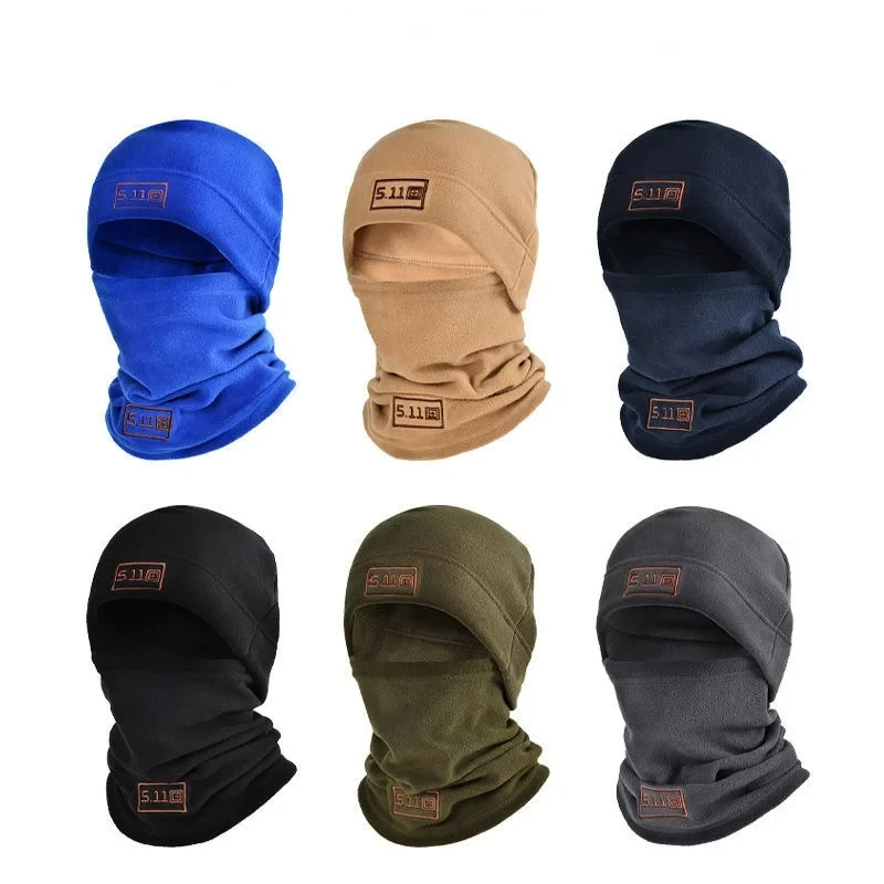 Nieuwe Tactische Fleece Muts & Sjaal Set Thermische Hoofddeksel Winter Warm Bivakmuts Gezichtsmasker Sport Fietsen Motorkap Nekbeschermer