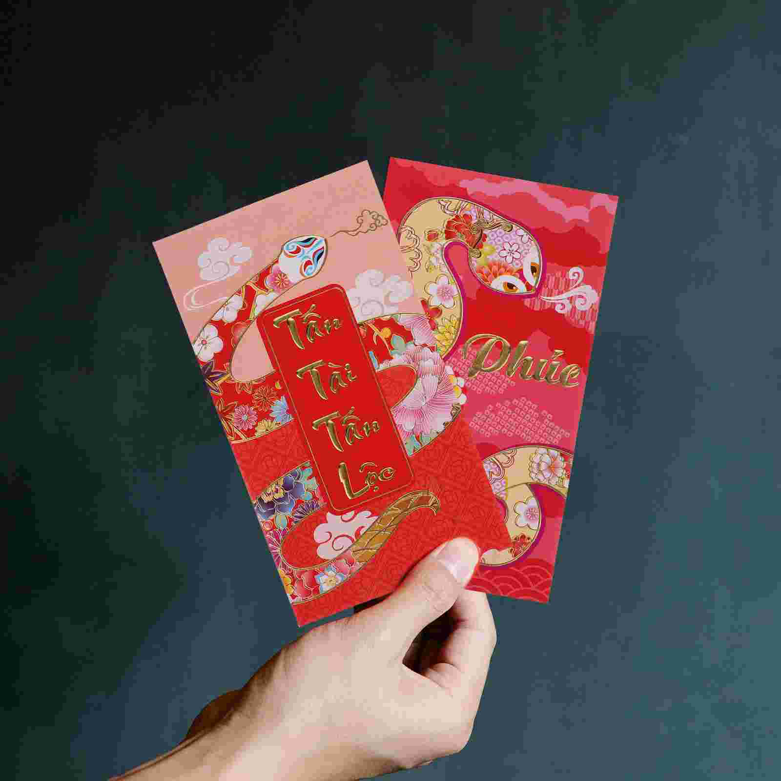 30 Pcs New Year of The Snake Spring Festival Red Envelope Bride Wedding Decor Paper Vietnamese Hongbao