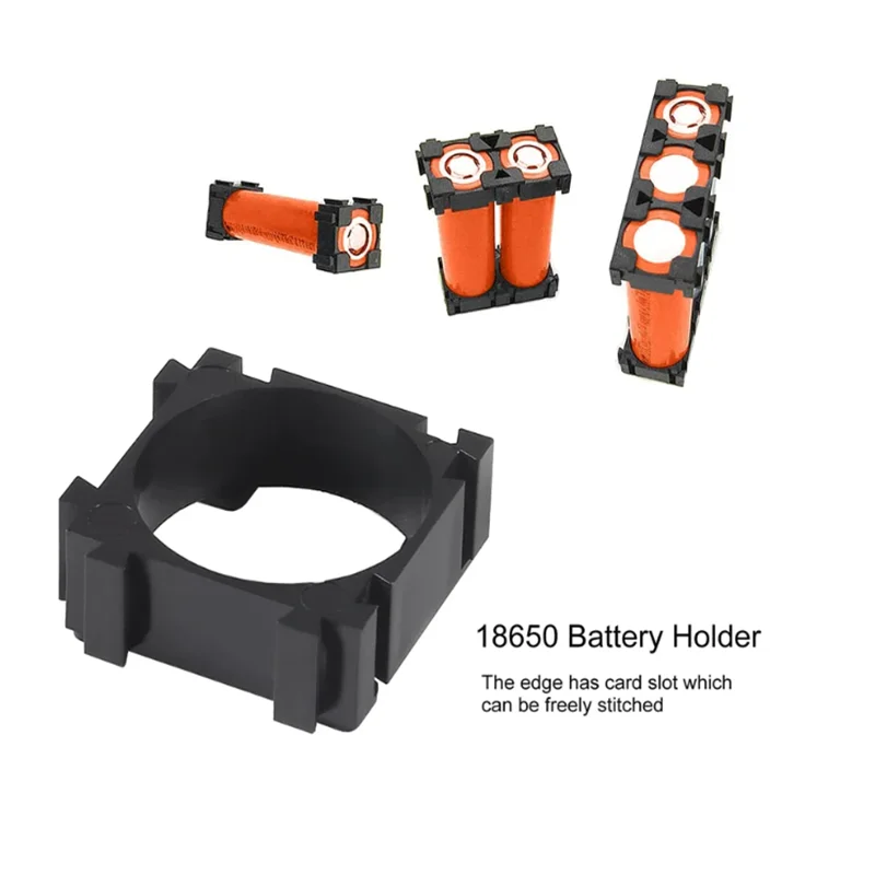 100Pcs 18650 Lithium Battery Holder, Plastic Battery Pack Bracket Cylindrical Cell Battery Stand Cell Spacer for DIY Fixed Batte