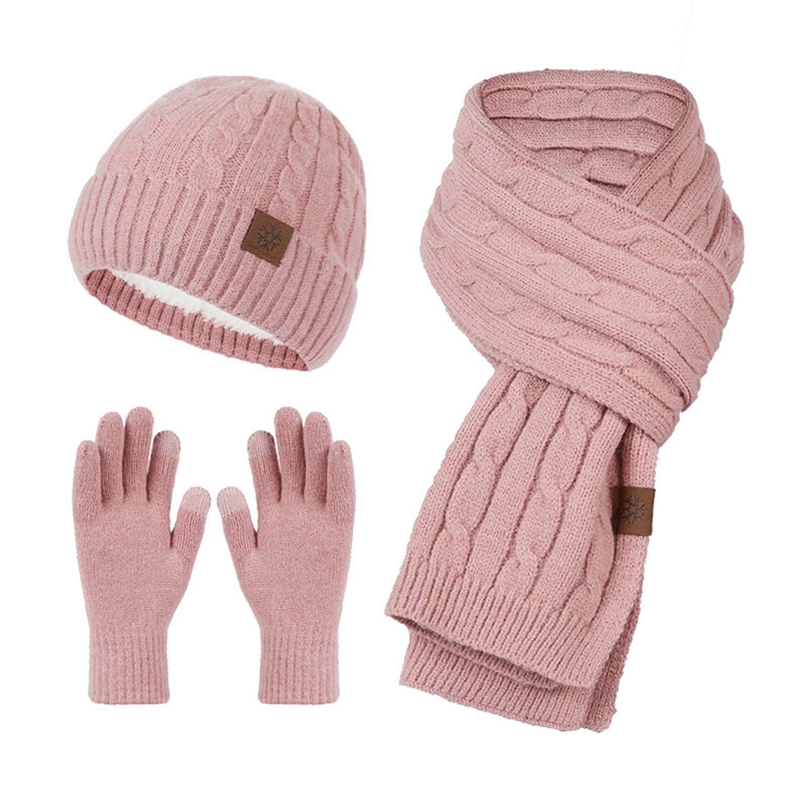 Vrouwen Gebreide Mutsen Koude Hoed 3 Stuks Warme Winter Muts Voor Vrouwen Sjaals Cap Sjaal Handschoenen Hoeden Drie Sets