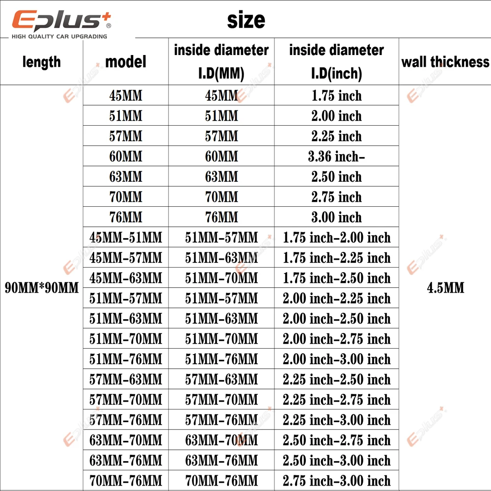 EPLUS Universal Silicone Tubing Hose Connector Intercooler Turbo Intake Pipe Coupler Hose 90 Degrees Multiple Sizes Blue