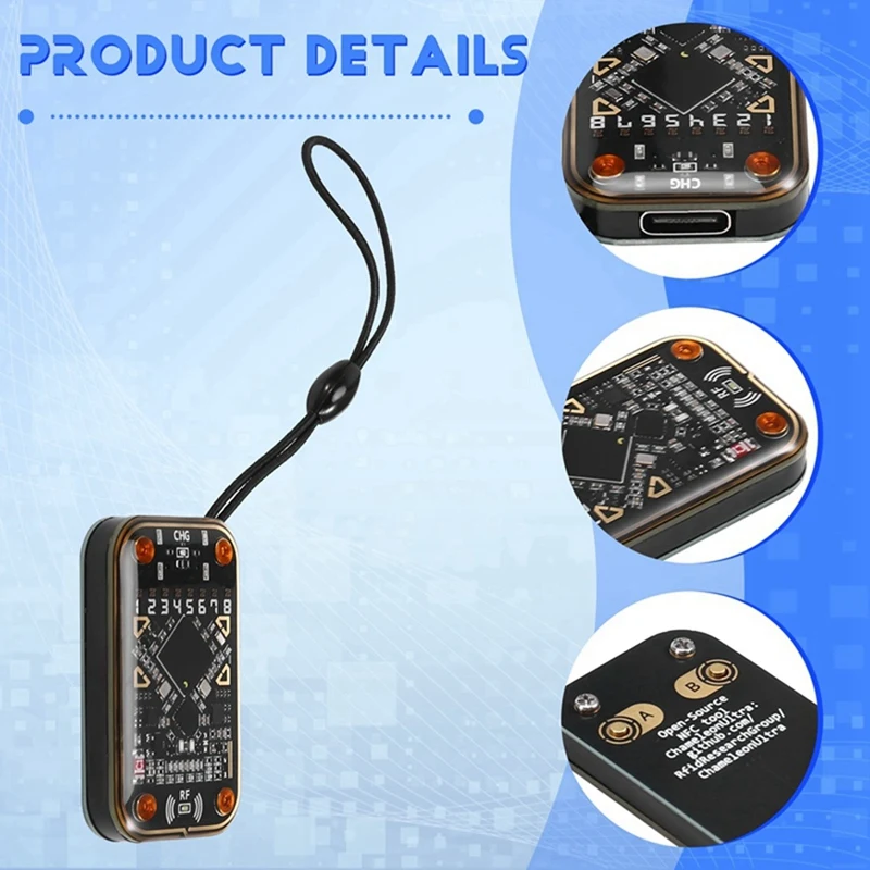 Chameleon Ultra Contactless Smart Card Emulator RFID Smart Chip Reader+3Xuid Keychain Compliant To NFC Read Writer