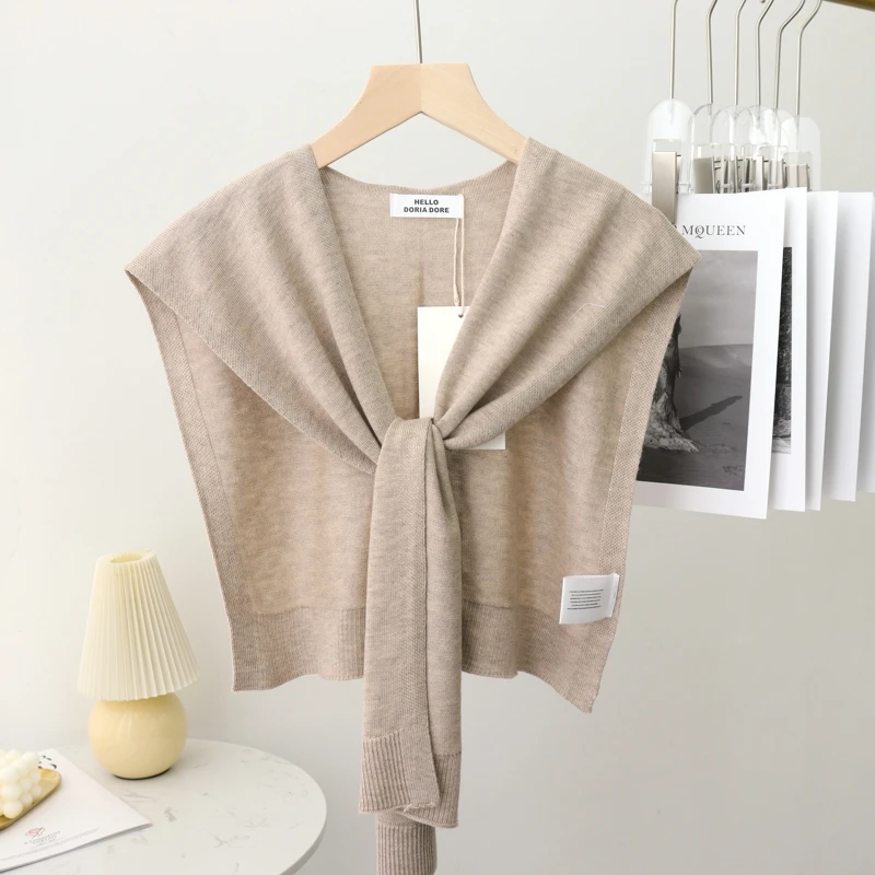 Bufanda coreana de verano para mujer, cuello falso, protector de cuello, tejido fino, capa anudada de otoño, chal protector solar
