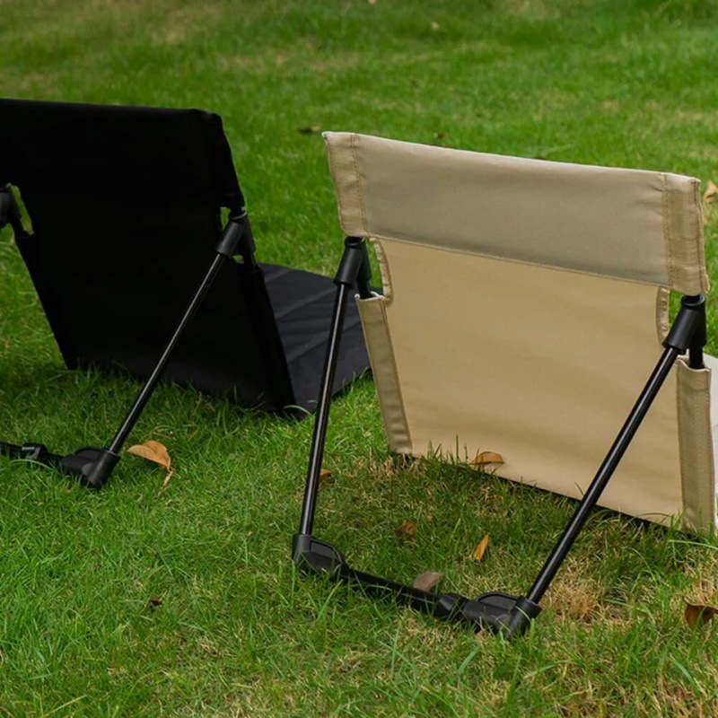 Chaise de Camping pliable en métal, coussin de dossier simple paresseux pour jardin extérieur, parc de plage, chaise Portable, coussin de pelouse paresseux