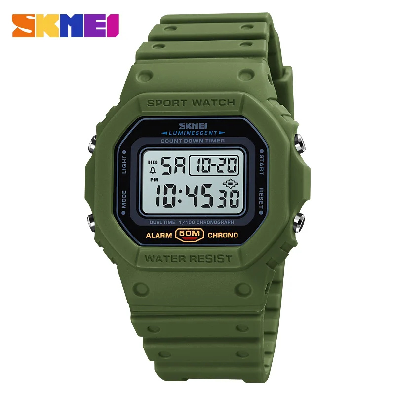 Skmei 1628 luxo digital relógios masculinos esportes à prova dwaterproof água eletrônico relógios de pulso militar luz traseira 1988 reloj hombre