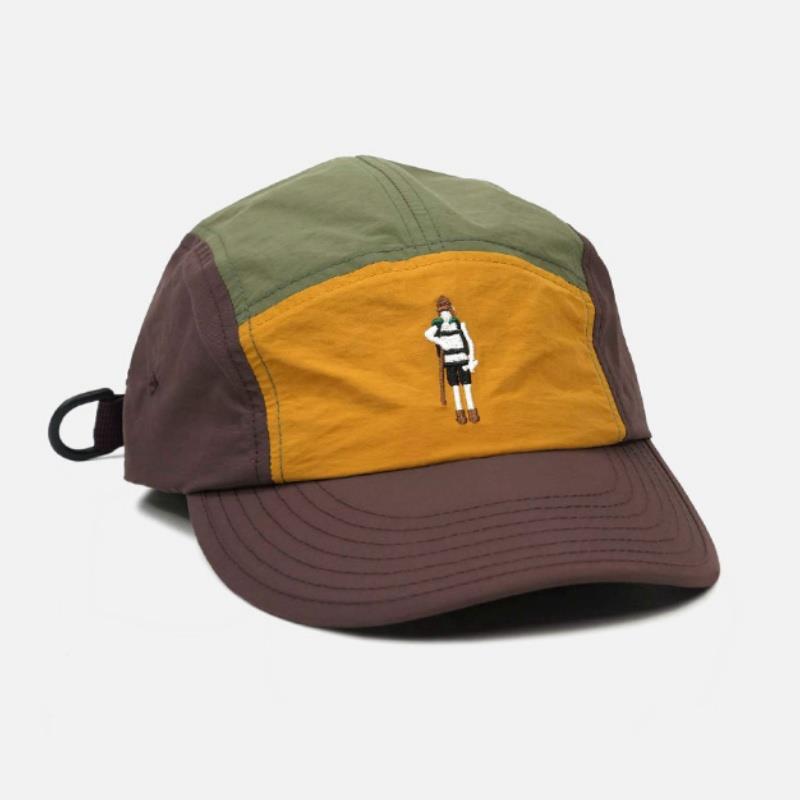 Retro Embroidered Baseball Cap Quick Dry Outdoor Men's Hat American Trendy Brand Five Piece Snapback Hat Mountain Series