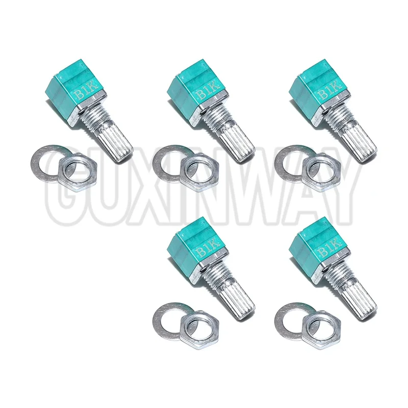 5 uds RV097NS 5PIN eje 15mm amplificador potenciómetro de sellado 5K 10K 20K 50K 100K 500K B5K con un interruptor de audio