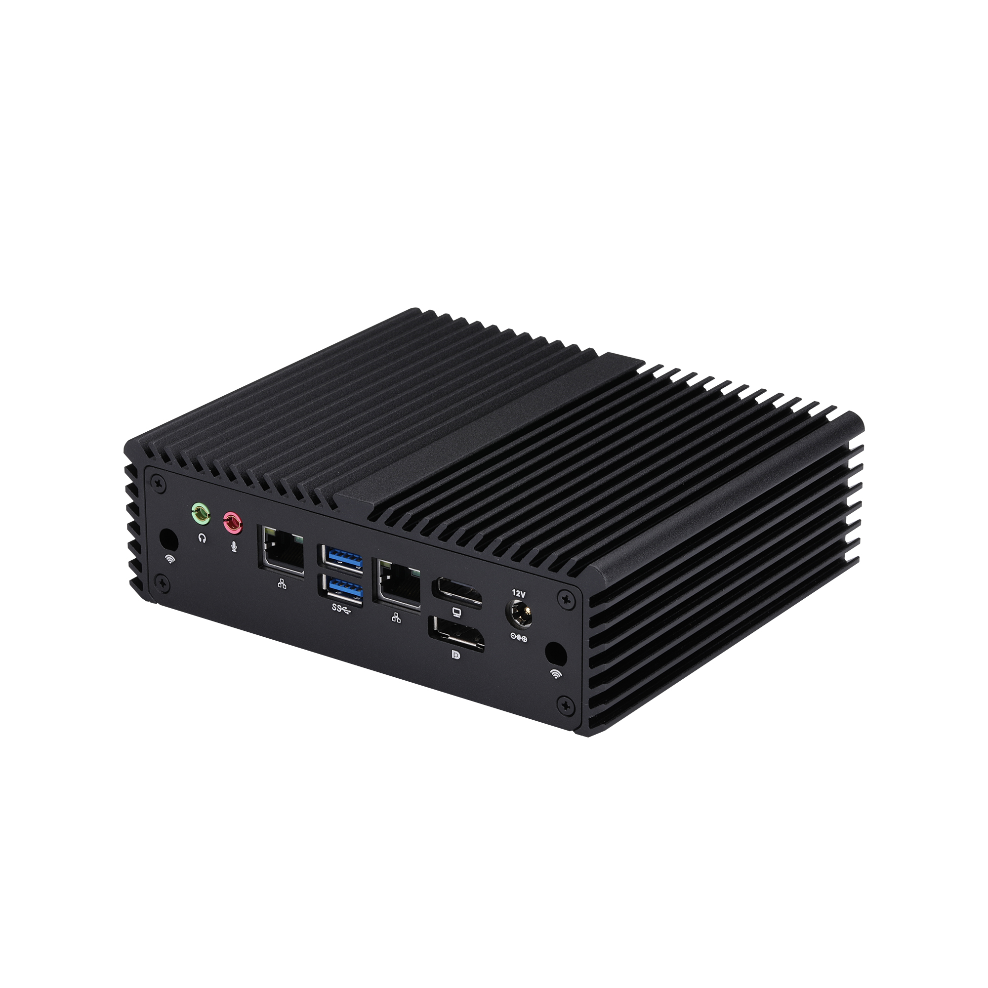 Qotom-Mini computador Fanless, núcleo do OEM, i3 10110U,I5 10210U,I7 10710U, 6 USB, LAN dupla, PC para o Win 10, ósmio
