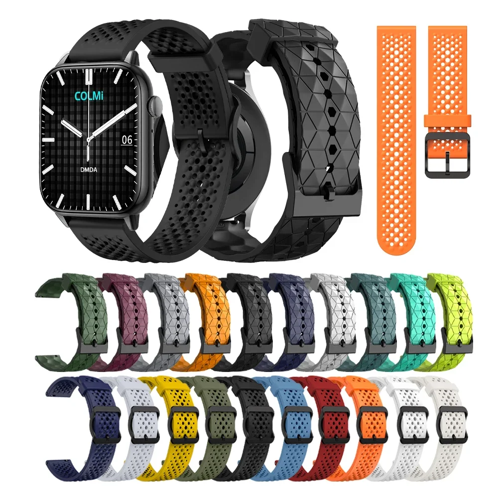 Atmungsaktives Silikon armband für Colmi-Bänder m42/p71/p68/c81/p60/p81/v68/v70/c63/m41/m40/i30 22mm Armbänder Ersatz riemen