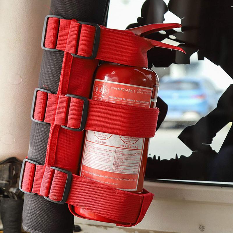 Soporte para extintor de incendios con cierre ajustable, correa de fijación, soporte de montaje multifuncional para menos de 3