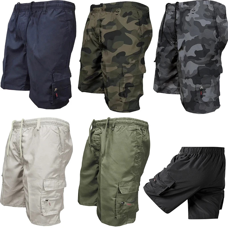 Taktische Sommer-Cargo-Shorts für Herren, Militär – inspirierte modische Taschen, Tarnung zum Joggen, Wandern und Arbeiten