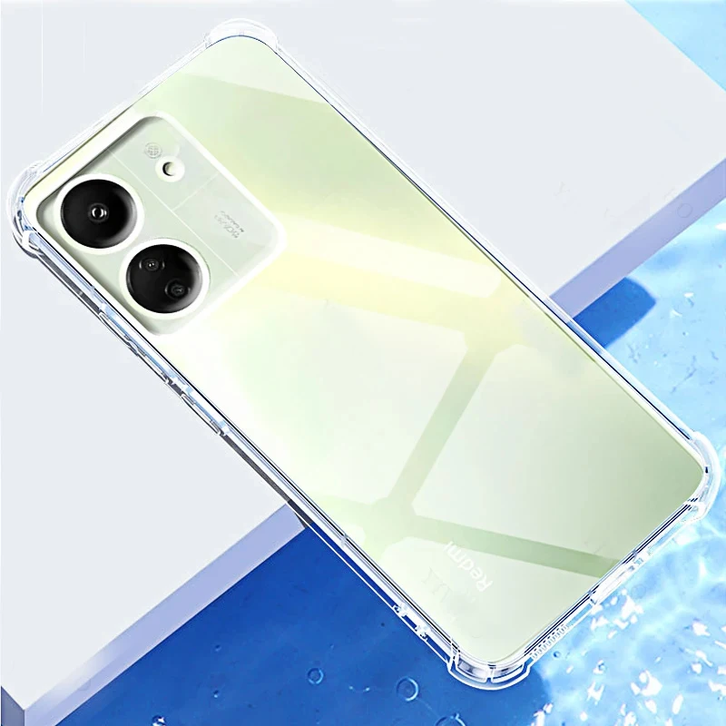 Funda de teléfono transparente para Redmi 13C 12c 10C 9C, funda trasera de silicona suave transparente para Xiaomi Redmi 12 4G 5G, carcasa 13 12 10 C A 9 C