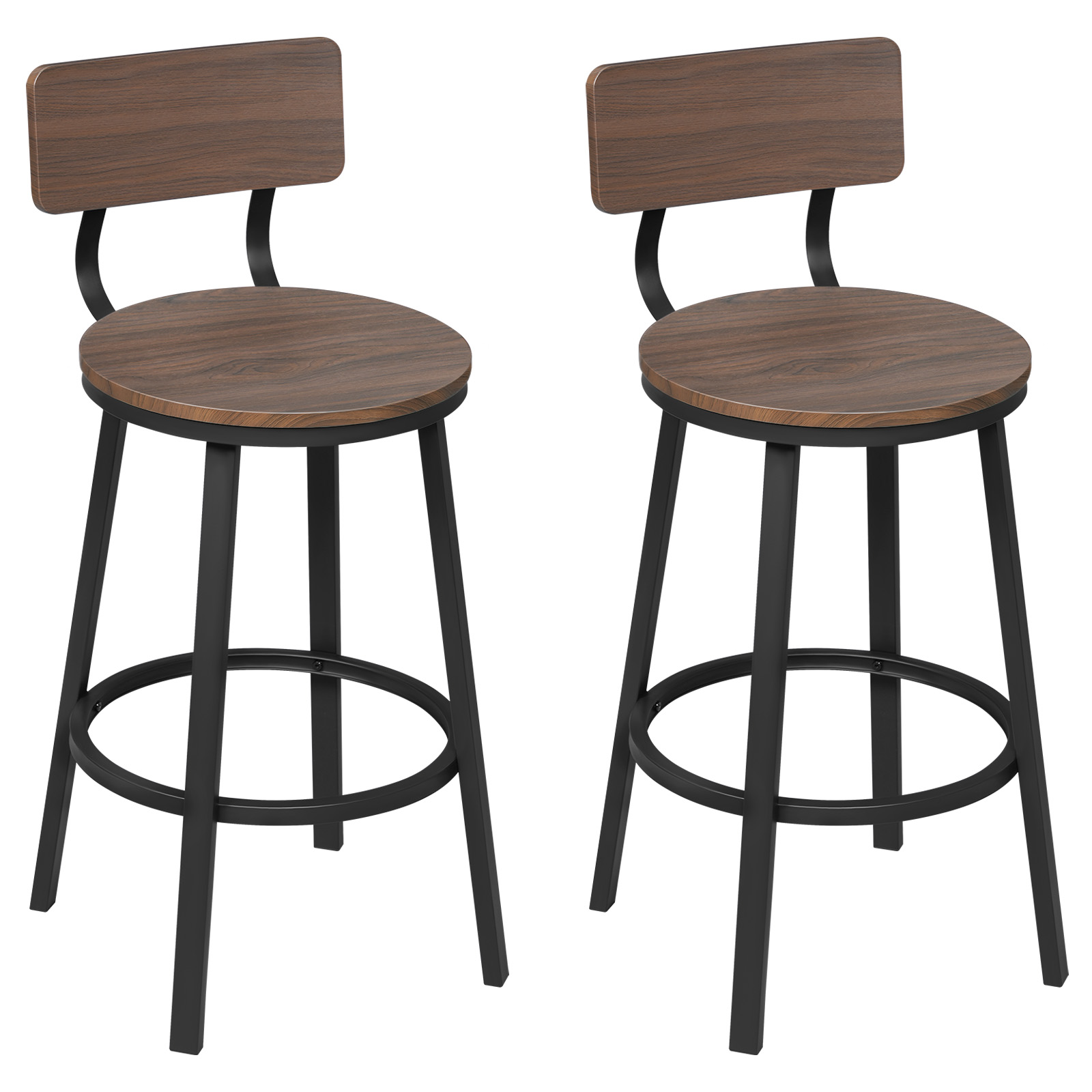 2 TEILE/SATZ Vintage Barhocker Holz Bar Theke Hocker Küche Stühle mit Fußstütze Metall Rahmen Nordic Stil Frühstück Hohe Hocker