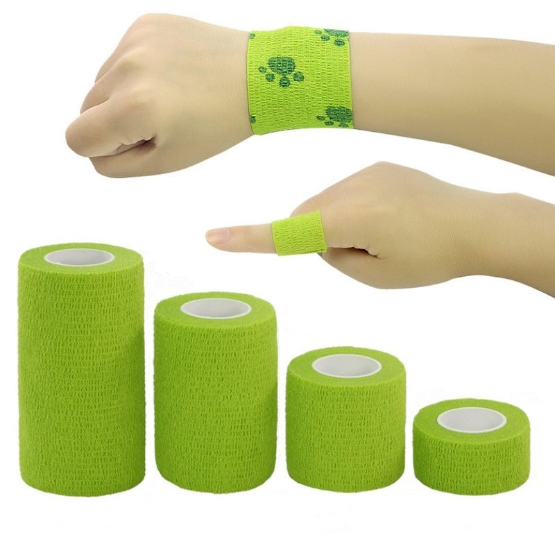 1 ชิ้นกันน้ํา Medical Therapy Self กาวผ้าพันแผลกล้ามเนื้อเทปข้อต่อนิ้วมือ Wrap First Aid Kit สัตว์เลี้ยงผ้าพันแผลยืดหยุ่น 2.5-10 เซนติเมตร