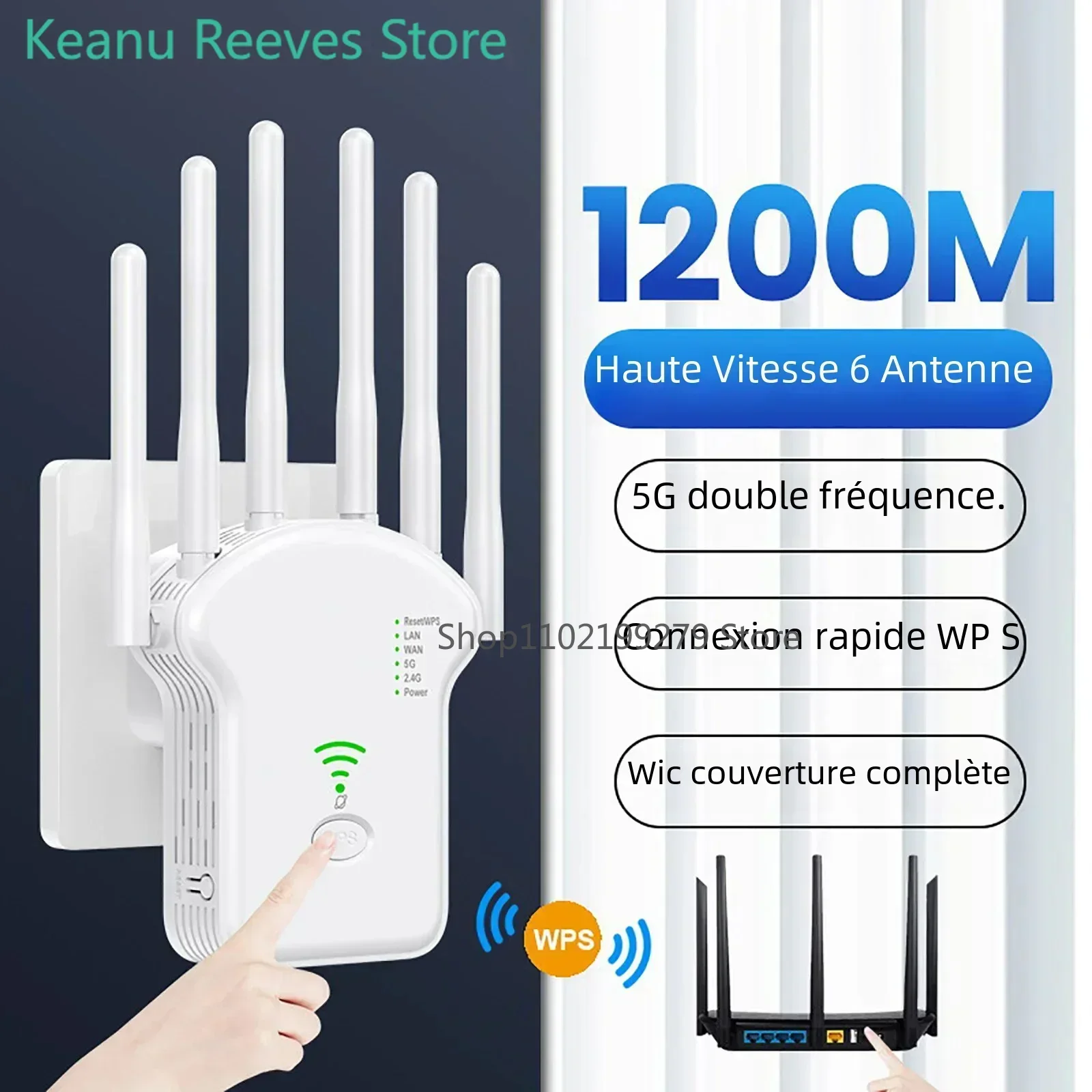 Repetidor de doble banda AC1200M amplificador de señal inalámbrico 5G extensor de alta potencia repetidor Wifi