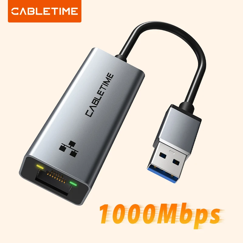 CABLETIME USB Ethernet-адаптер 100/1000 Мбит/с USB 3.0 RJ45 Сетевая карта для Nintendo Switch Macbook Интернет-адаптер для ноутбука