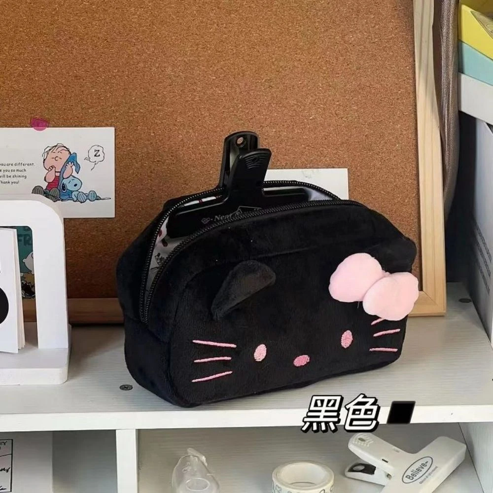 Olá kitty saco de armazenamento de pelúcia sanrio saco de maquiagem lápis caso dos desenhos animados estudante saco de papelaria menina saco de maquiagem presente de aniversário