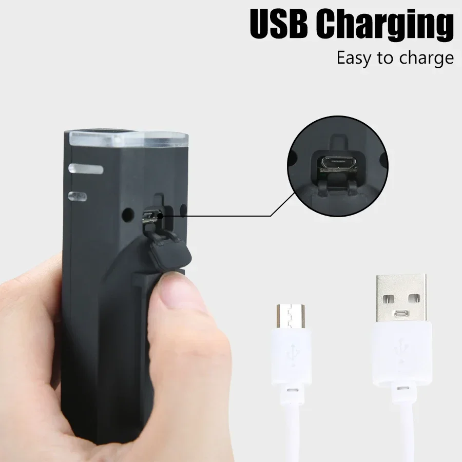 Potente luz delantera de bicicleta de autodefensa, LED recargable por USB, antideslumbrante, 4 modos, lámpara de ciclismo, linterna de 1000 lúmenes para bicicleta MTB