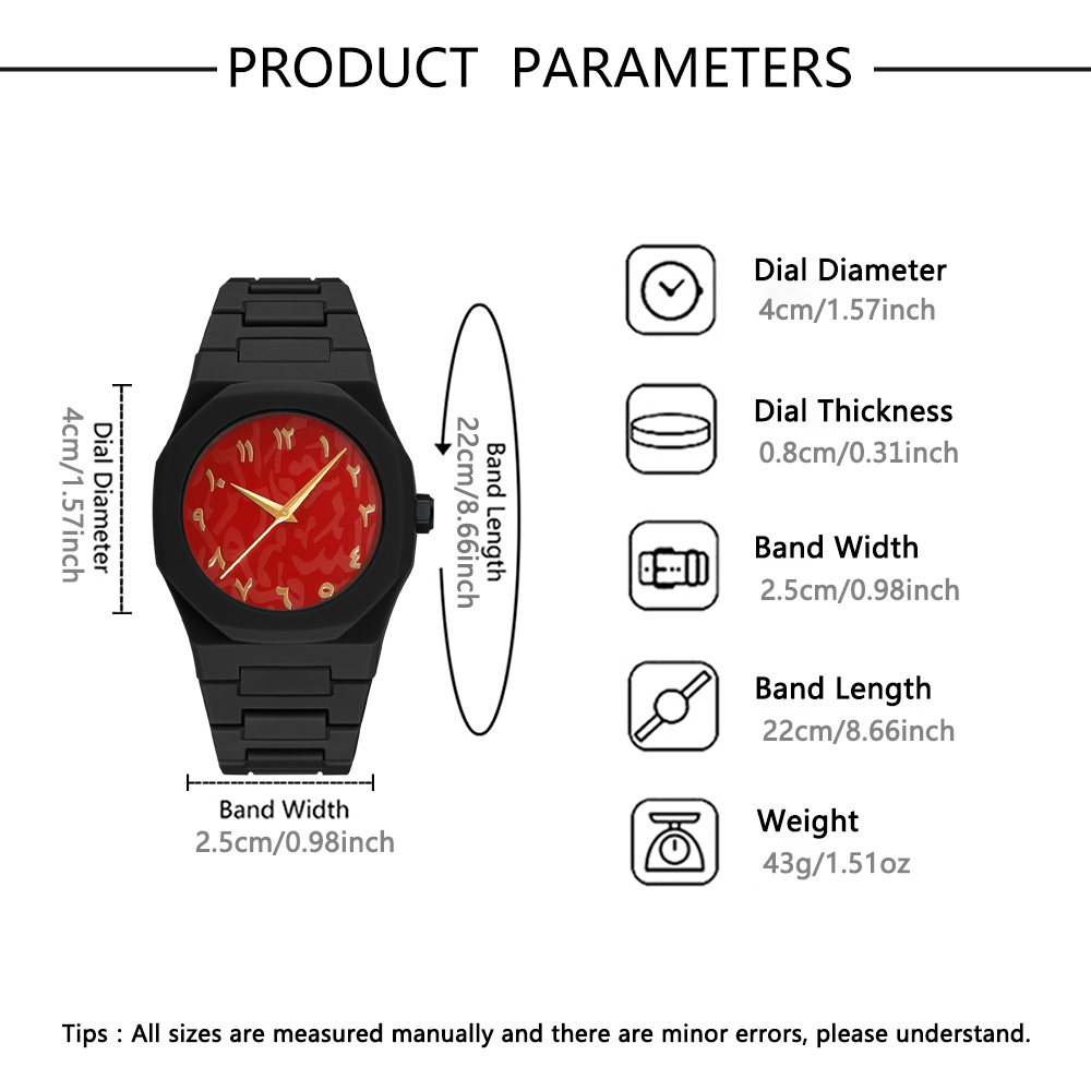 Conjunto de relógio masculino com ponteiro bonito, 2 peças/1 peça, relógio masculino com mostrador poligonal clássico e versátil, adequado para vários festivais