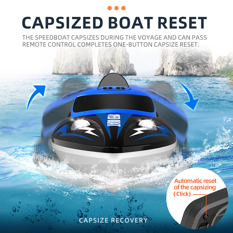 HJ808 RC Batterij Boot 2.4Ghz 25 km/u Hoge Snelheid Afstandsbediening Racing Schip Water Speedboot Kinderen model Speelgoed