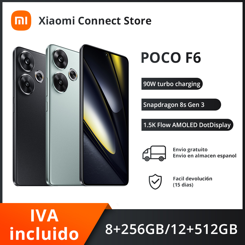 POCO F6 Smartphone Versión Global Snapdragon ® 8s Gen 3 90W Turbo Carga 5000mAh Batería
