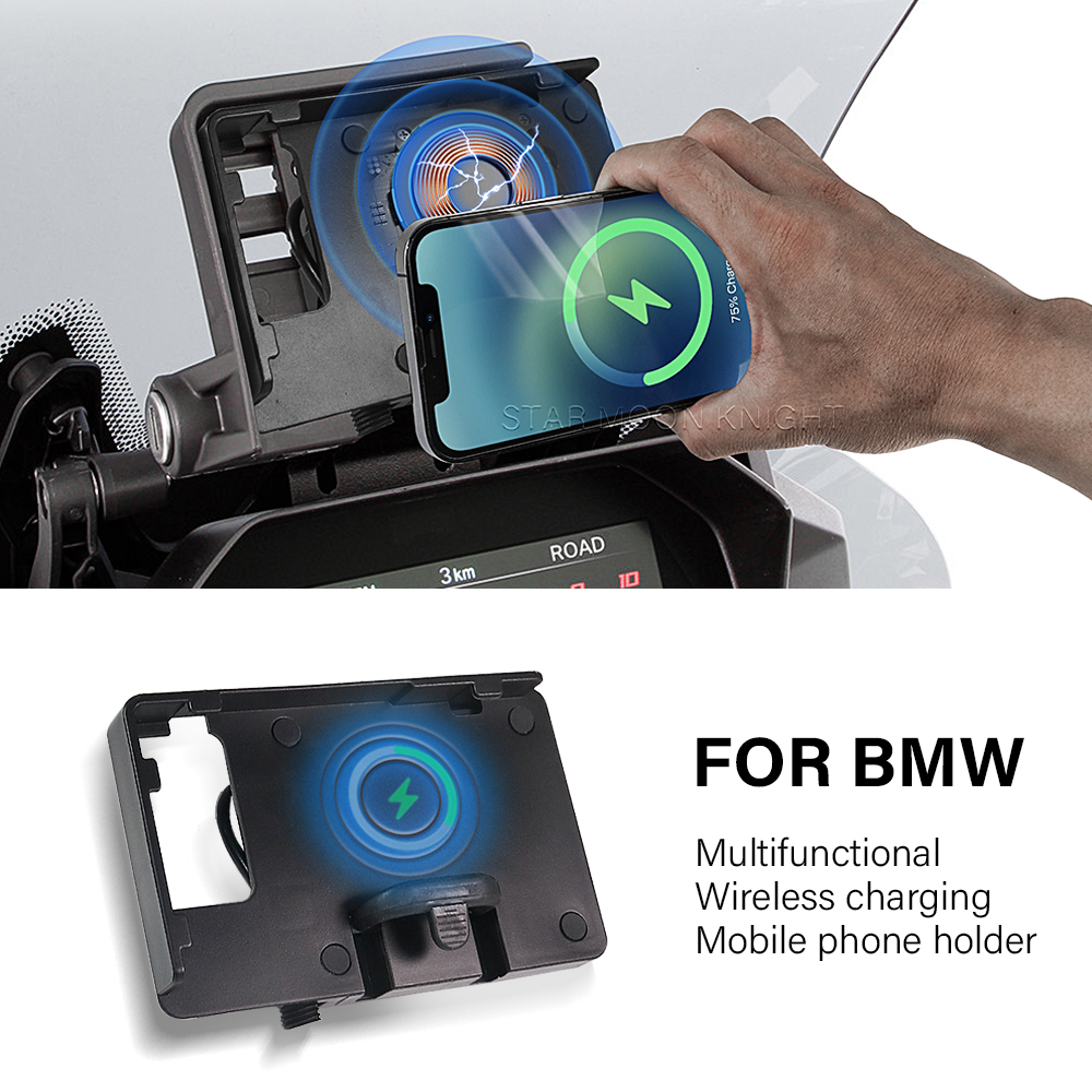 For BMW R1250GS ADV R1200GS F850GS F750GS F700GS F800GS Wireless Charger USB Navigation Mobile Phone Holder F900XR F900R S1000XR