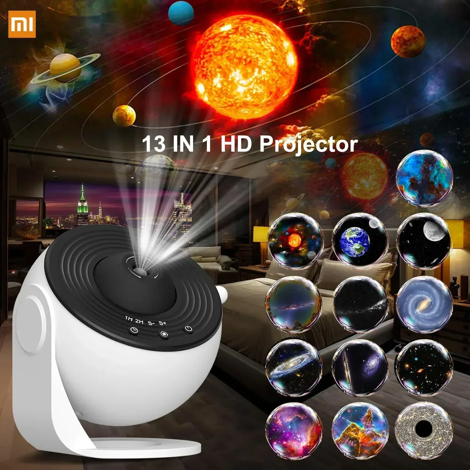 Xiaomi Nachtlicht 13 IN 1 HD Planetarium Galaxy Stern Projektor 360 Drehen Für Schlafzimmer Nachttisch Dekoration Kinder Geschenk