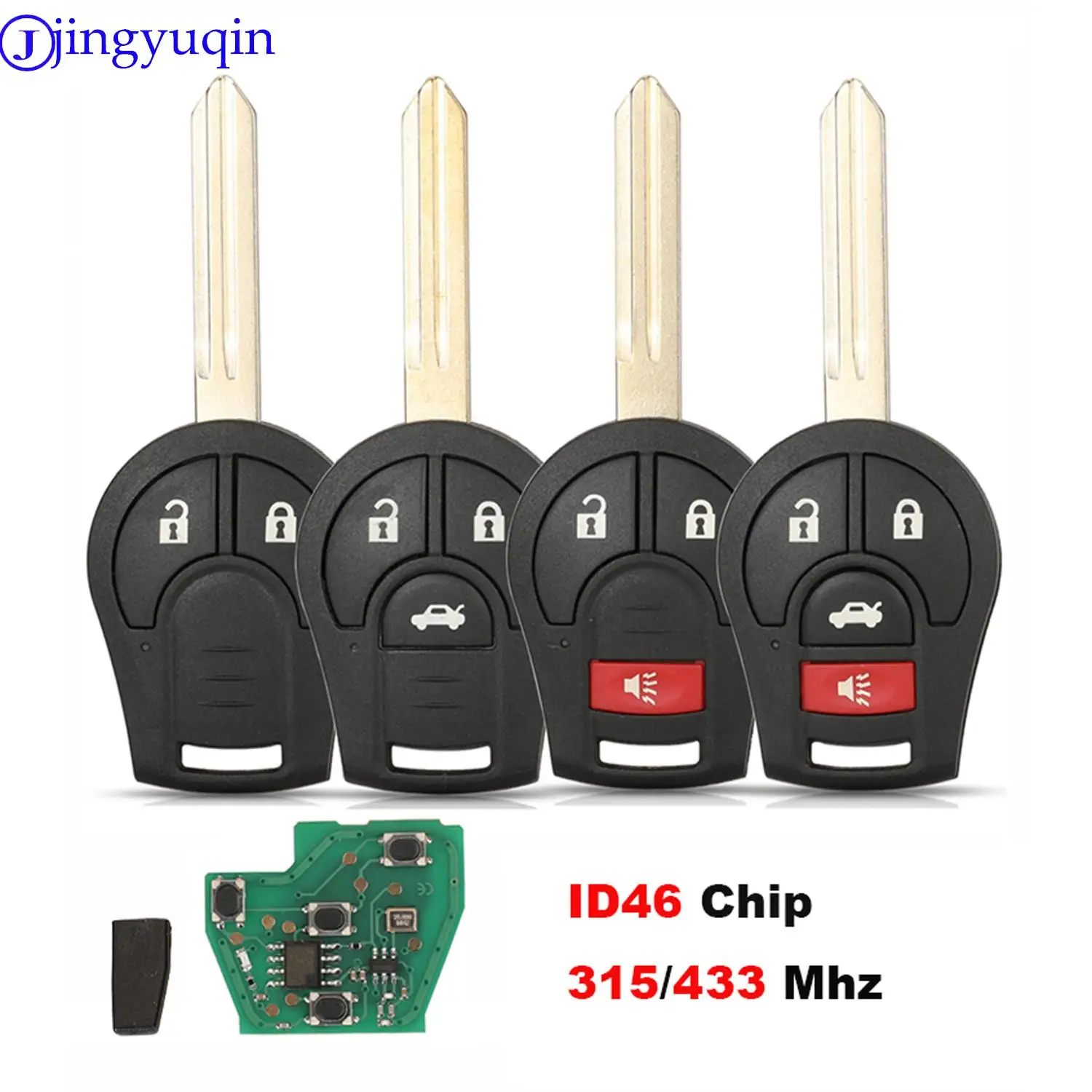 Jingyuqin 315MHZ zdalny klucz do nissana Sylphy Cube Juke Rogue Micra Qashqai Altima Maxima Sentra Versa nadajnik CWTWB1U751