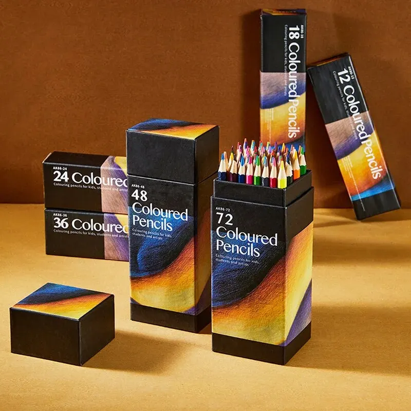 12/18/24/36/48/72 farben Bleistift Set Fettige Farbe Malerei Mine mit Box Skizze Holz Bleistifte Schule Zeichnung Versorgung Student Geschenke