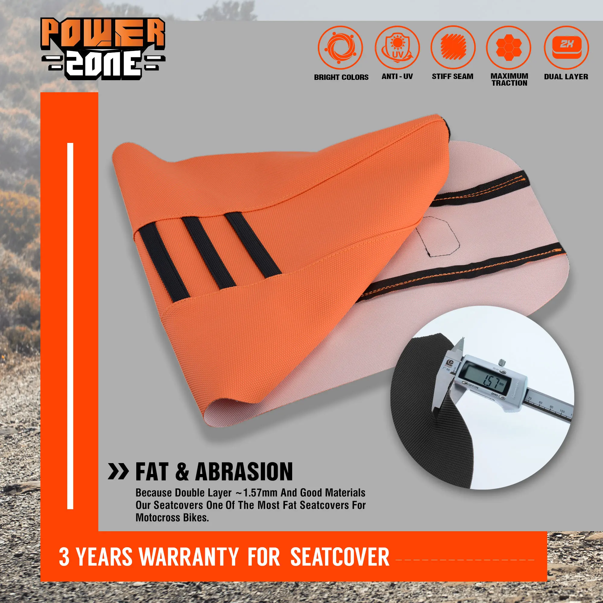 Powerzone capa de assento com pinça canelada, conjunto à prova d'água, proteção antiderrapante, aplicação para sxf exc kxf crf yzf wr tc te
