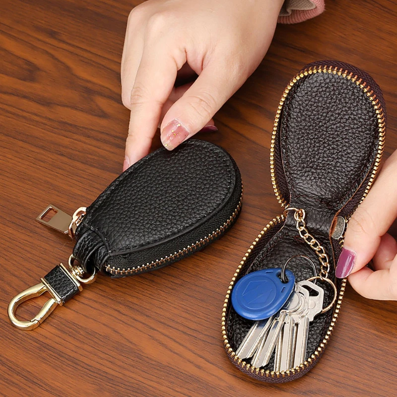 Bolsa para llaves de coche con hebilla de cintura, tarjetero para hombres y mujeres, almacenamiento universal, billetera compacta para el hogar.