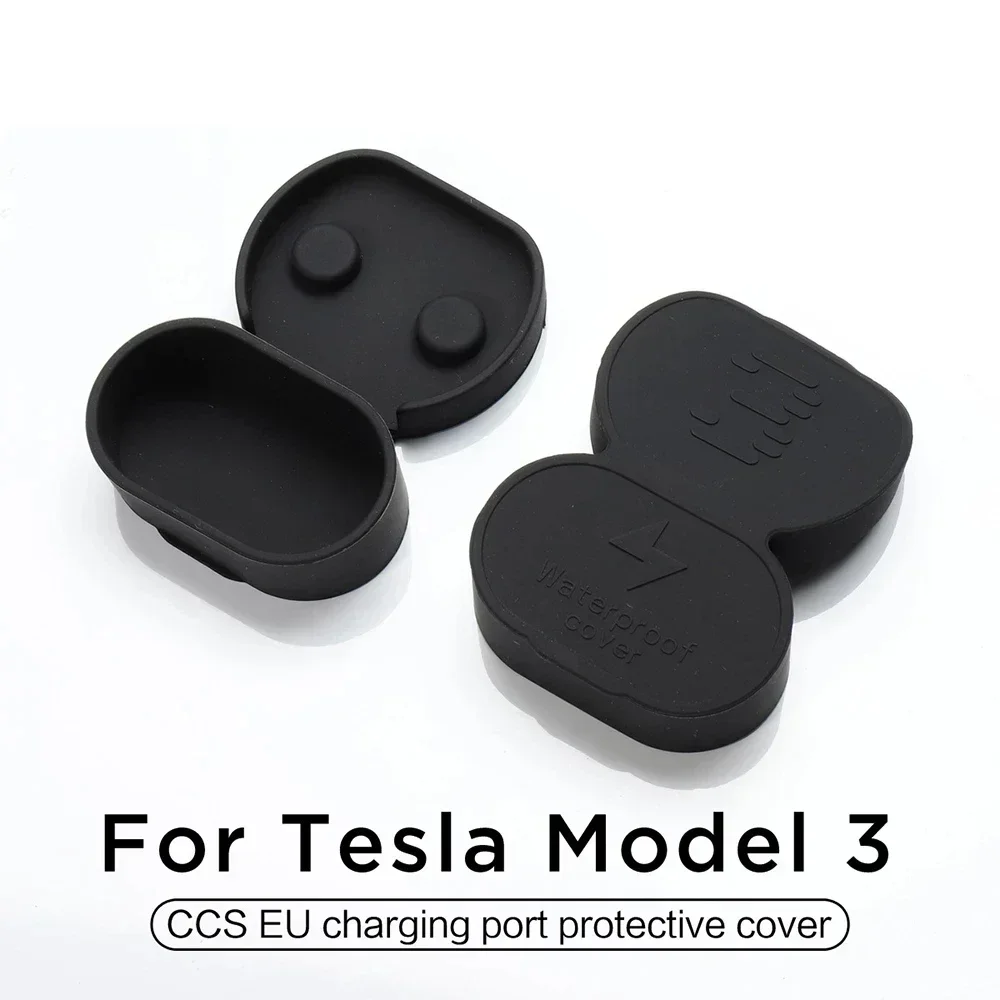 Car Charging Port Protection For Model 3/Y Waterproof Dust Plug Protective Cover For Tesla Model 3 European Version CCS Silicone