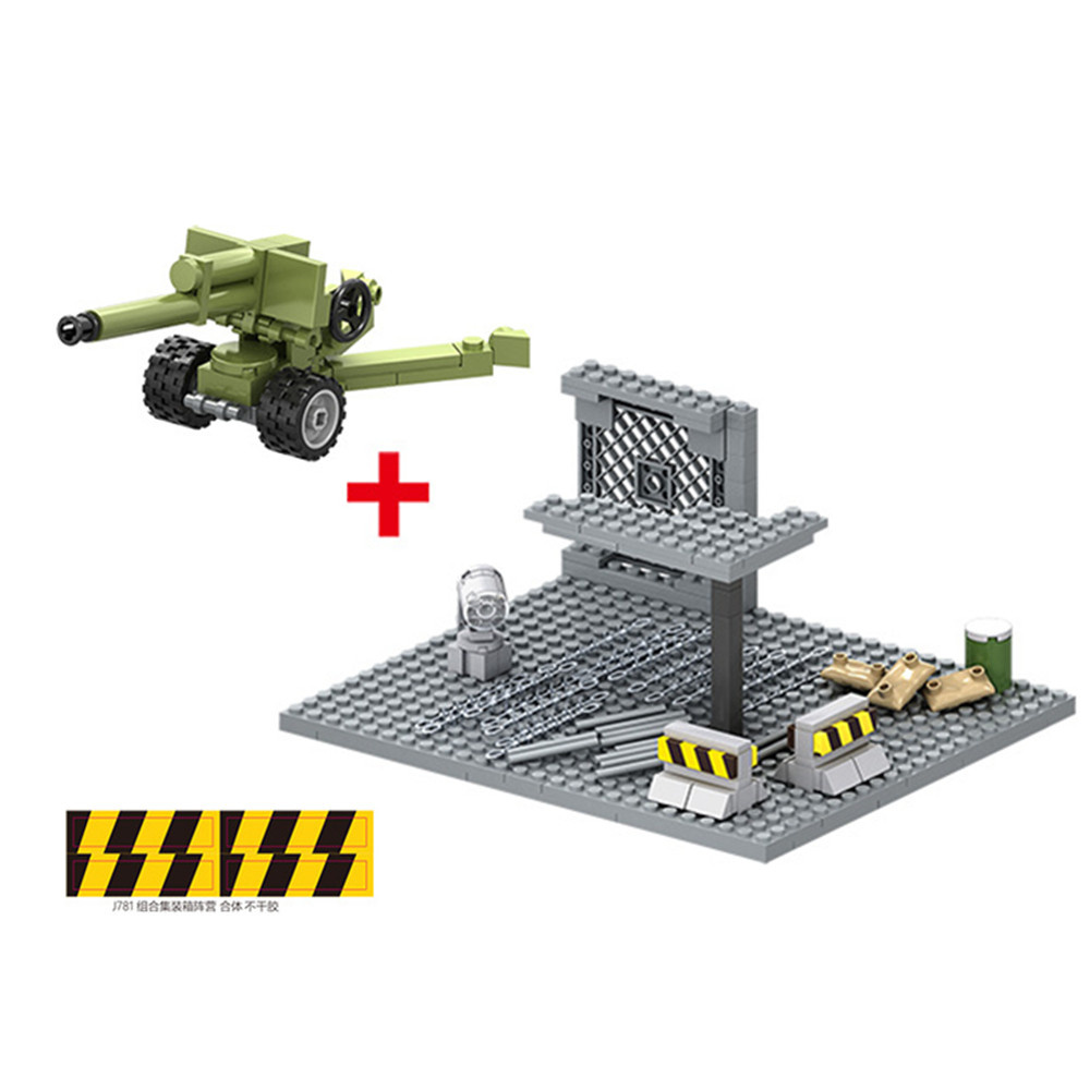 World War 2 WW2 กองทัพทหารทหาร SWAT ตํารวจคอนเทนเนอร์อาวุธ CANNON ฐานชุด Building Blocks อิฐของเล่นเด็ก