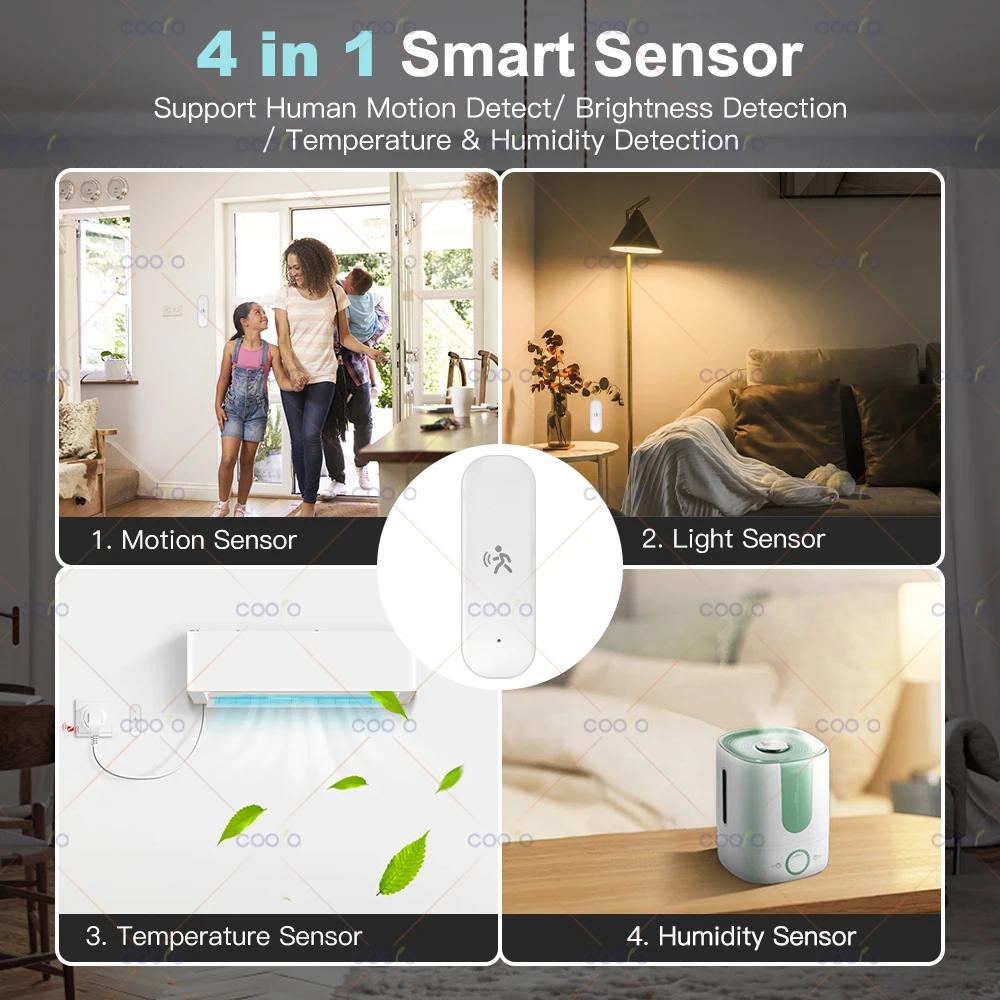 Zigbee 10G MmWave Radar Motion Sensor Menschlicher Detektor mit Beleuchtungsstärke Temperatur Feuchtigkeit Sensor Unterstützung Tuya Zigbee2MQTT
