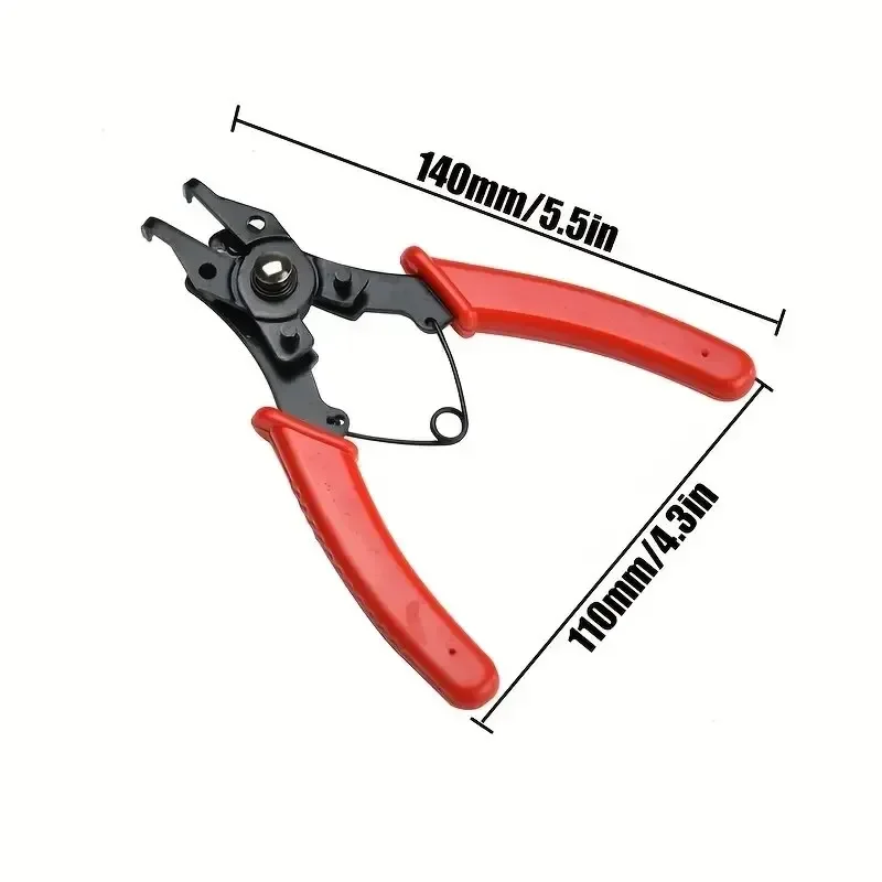 4-In-1 คีมแหวนชุดคีมแหวน Snap Multi CRIMP ที่ถอดออกได้ Plier หัวยึดคีมแหวนเครื่องมือมัลติฟังก์ชั่น