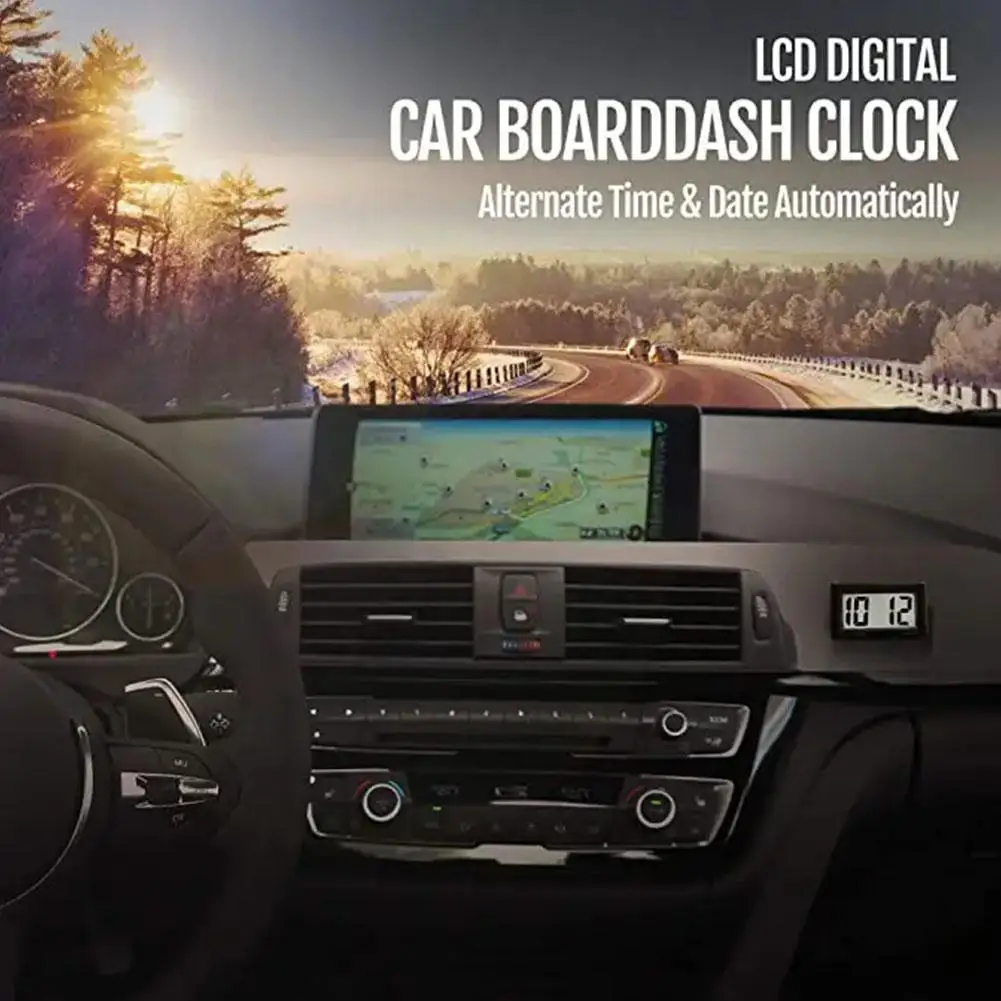 Mini relógio digital decorativo tela grande relógio de carro adesivo eletrônico auto ornamento painel mini acessórios do carro relógio