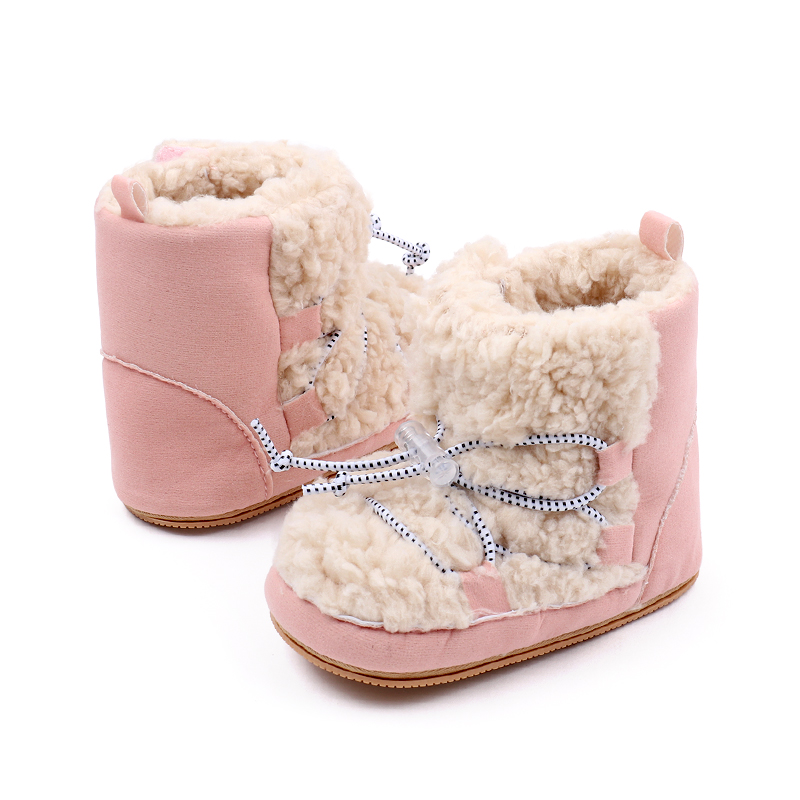 Sapato de bebê marrom Yibubu, botas planas quentes para bebês, interior com antiderrapagem, sandálias recém-nascidos no inverno, fofas e elegantes