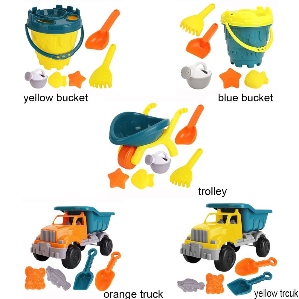 Juego de arena interactivo para padres e hijos, juego al aire libre, molde de rastrillo de pala, Cubo de Castillo de playa, juego de juguetes de arena, carro de camión