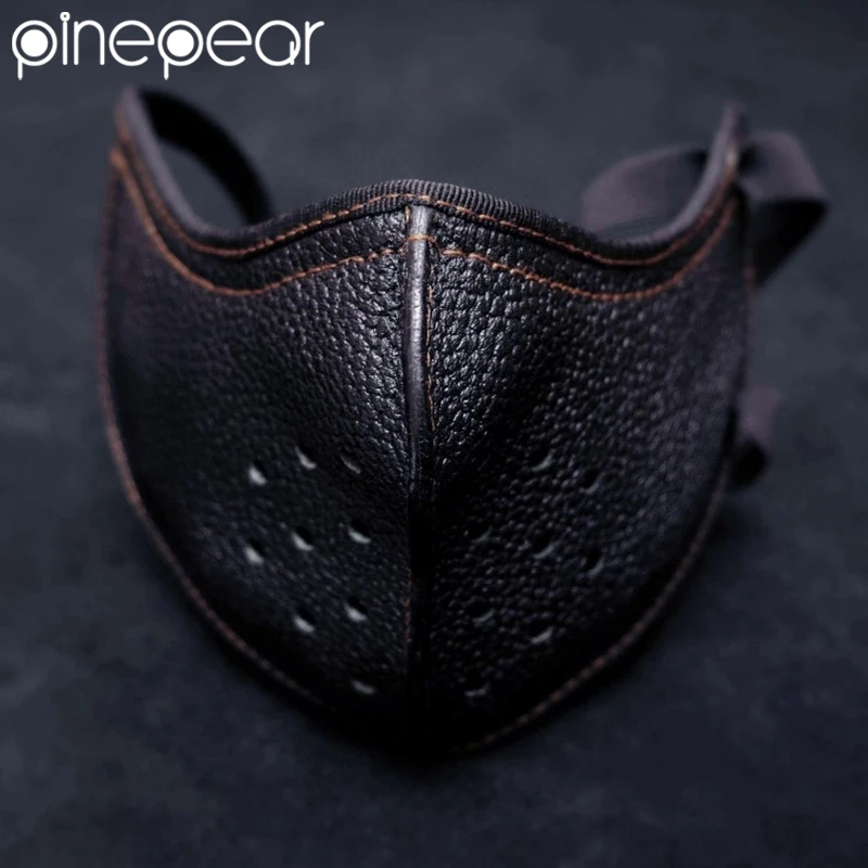 Pinepear-メンズゴシックレザーマスク、パンクバイクマスク、バイカーマスク、新品、2022