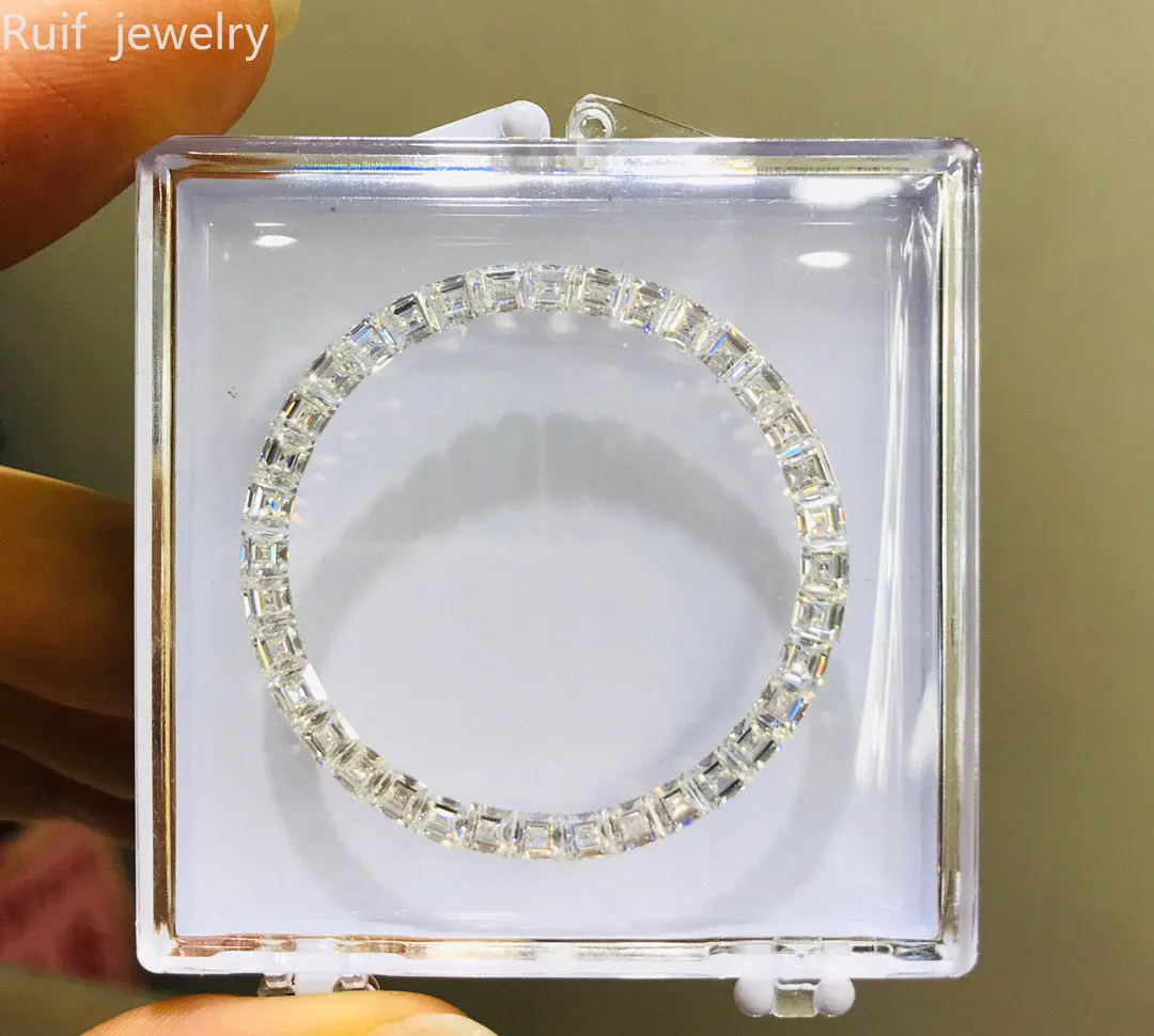 Ruif หินอัญมณีสีเขียวนาโนประดับเพชรโมอิส36ชิ้น/เซ็ตแซฟไฟร์สีรุ้งสำหรับเรือนนาฬิกาขนาด40มม.