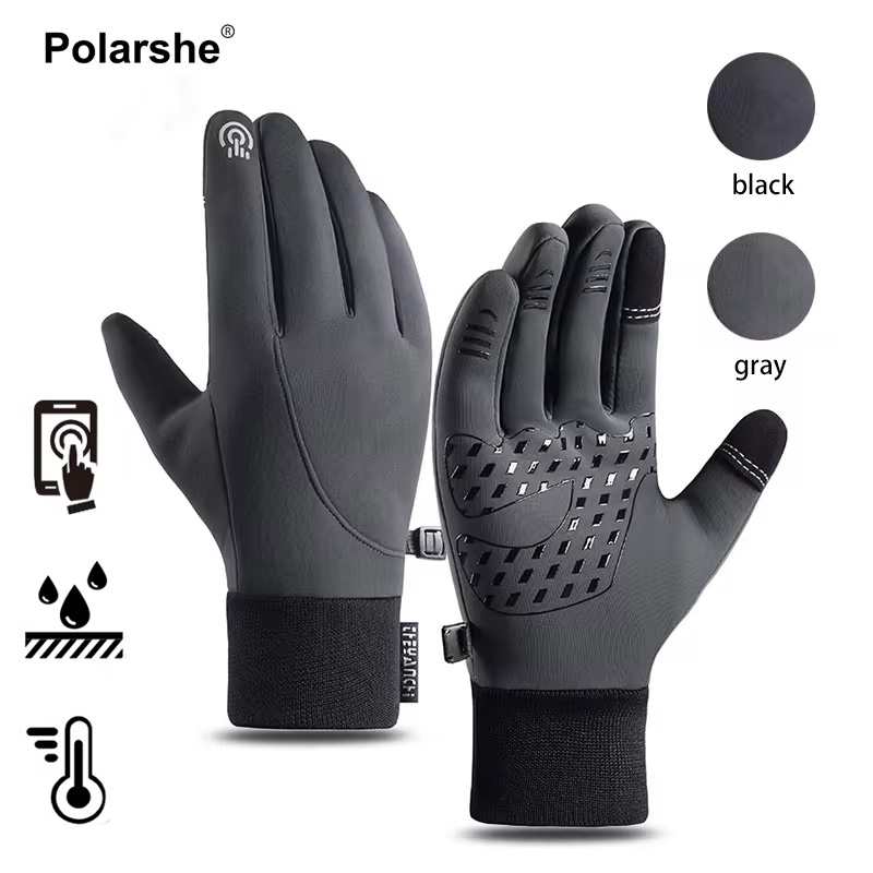 À prova dwaterproof água luvas de inverno dos homens touchscreen inverno quente mais veludo luvas da motocicleta homem toque esportes frios quente correndo luva de esqui
