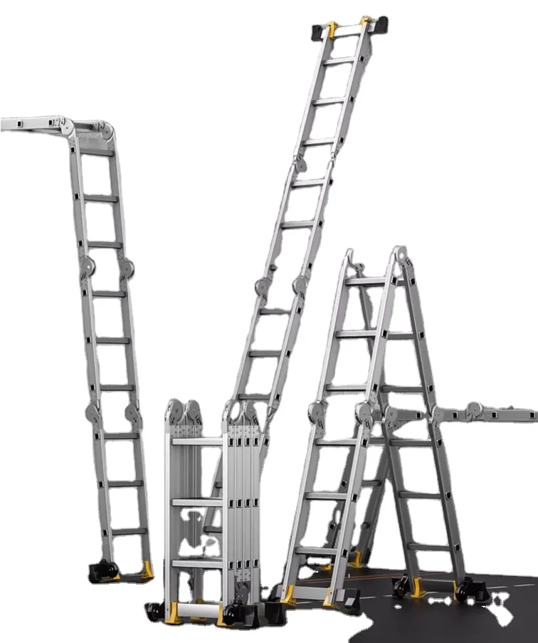 Escalera telescópica de aluminio 4 en 1, escalón Convertible/extensión/escalera/cafátano, escaleras plegables portátiles de alta resistencia de 330 libras para el hogar